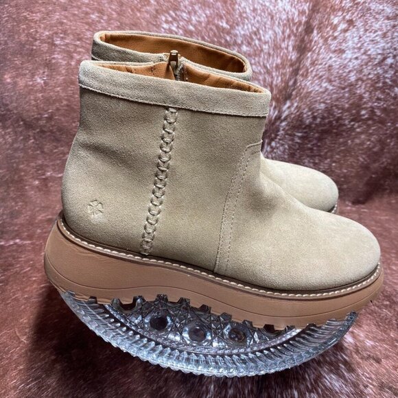 Lucky Brand Suede Ankle Boots | Tan Chunky Sole | Size 6.5 | MSRP $139 - Picture 5 of 10